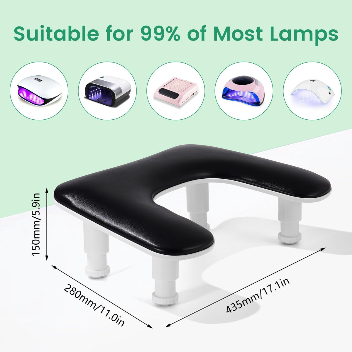 Quaferen arm rest assembled in a salon improving technician posture