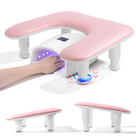 Quaferen front view pink arm rest showing U-shape comfort and support