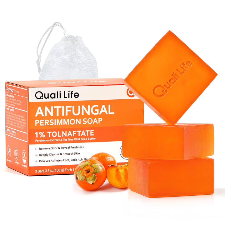QualiLife front packaging showing three medicated bars and benefits
