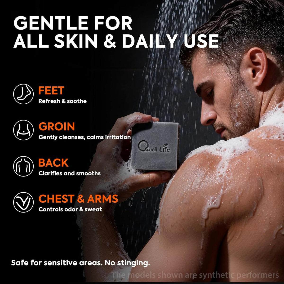 QualiLife bar texture with volcanic ash particles for impurity removal