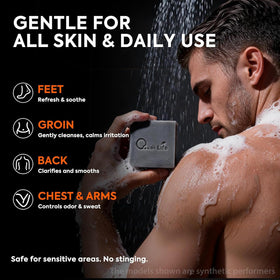 QualiLife bar texture with volcanic ash particles for impurity removal