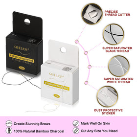QUEEJOY adhesive ruler stickers arranged to demonstrate consistent brow measuring