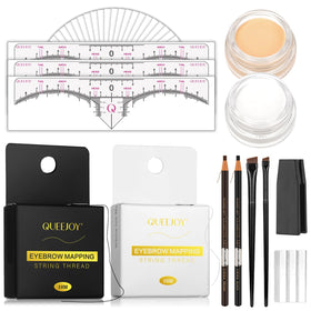 QUEEJOY front packaging showing complete brow mapping kit for professionals