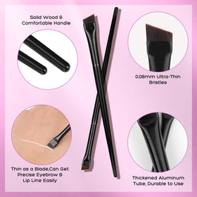 QUEEJOY white and light beige concealers with two brushes for crisp edge highlighting