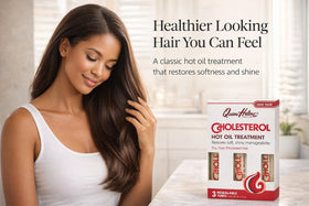 Queen Helene application on hair by hand demonstrating improved softness