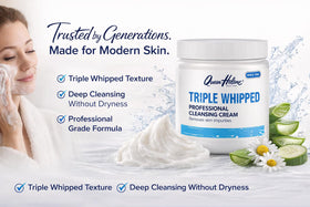 Queen Helene cream being massaged into face for gentle cleansing