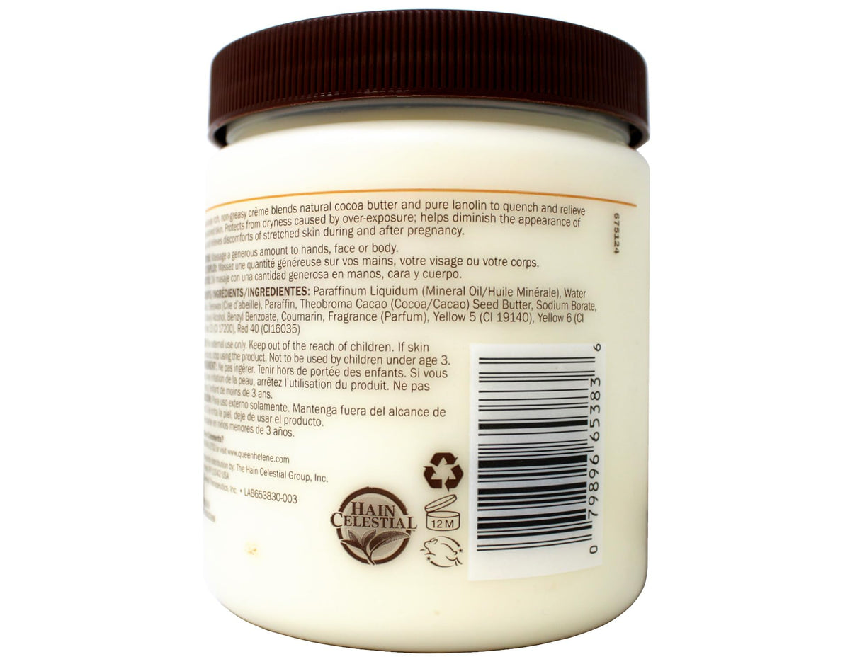 Queen Helene lip balm stick extended to show solid cocoa butter for targeted care