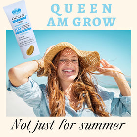 QUEEN NEW YORK applying serum to face illustrating smooth application and hydration