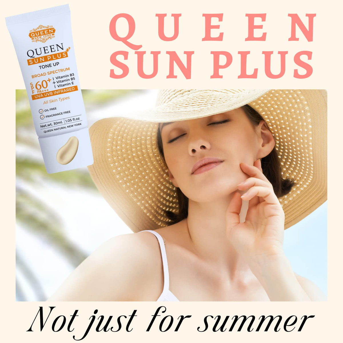 QUEEN NEW YORK serum in hand showing 1 fl oz size for accurate scale