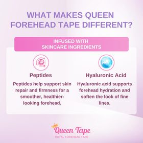 Queen Tape applying strip to forehead demonstrating comfortable overnight wear