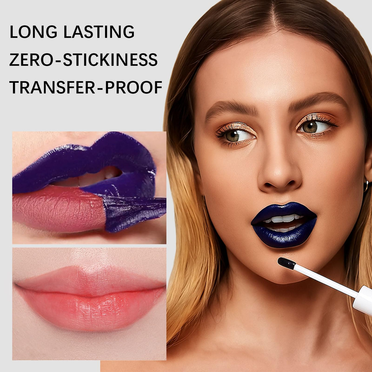 QueenDairy peeled film reveal showing lightweight matte result