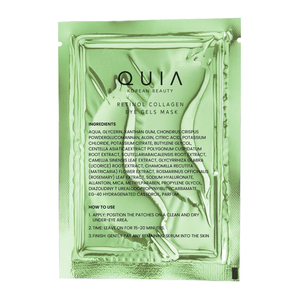 QUIA Beauty lifestyle spa scene showing relaxed refreshed under-eyes