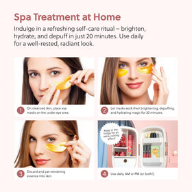 QUIA Beauty patches next to travel pouch for on-the-go convenience
