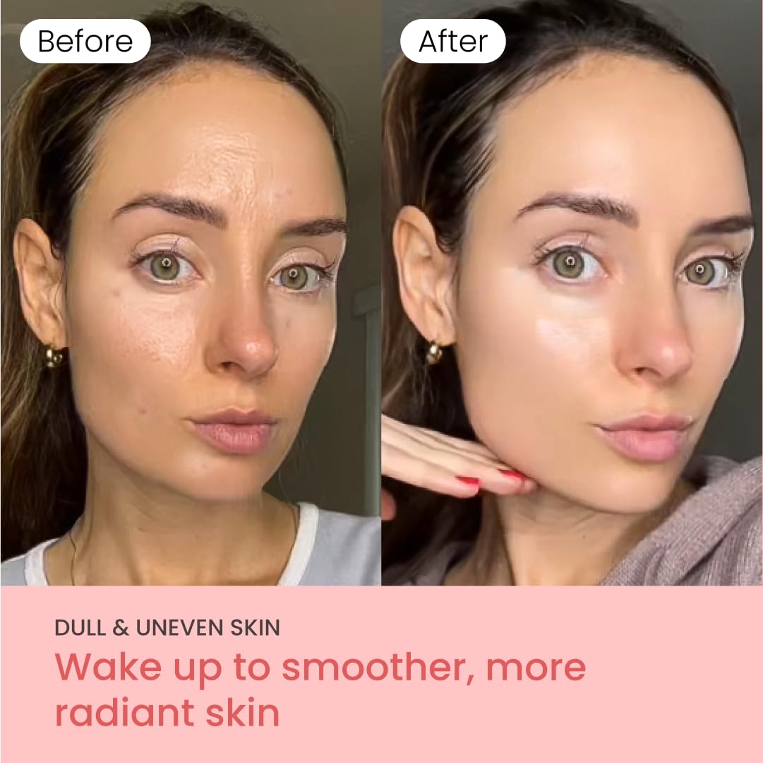 QUIA peeling off mask in morning to reveal smoother, rested skin