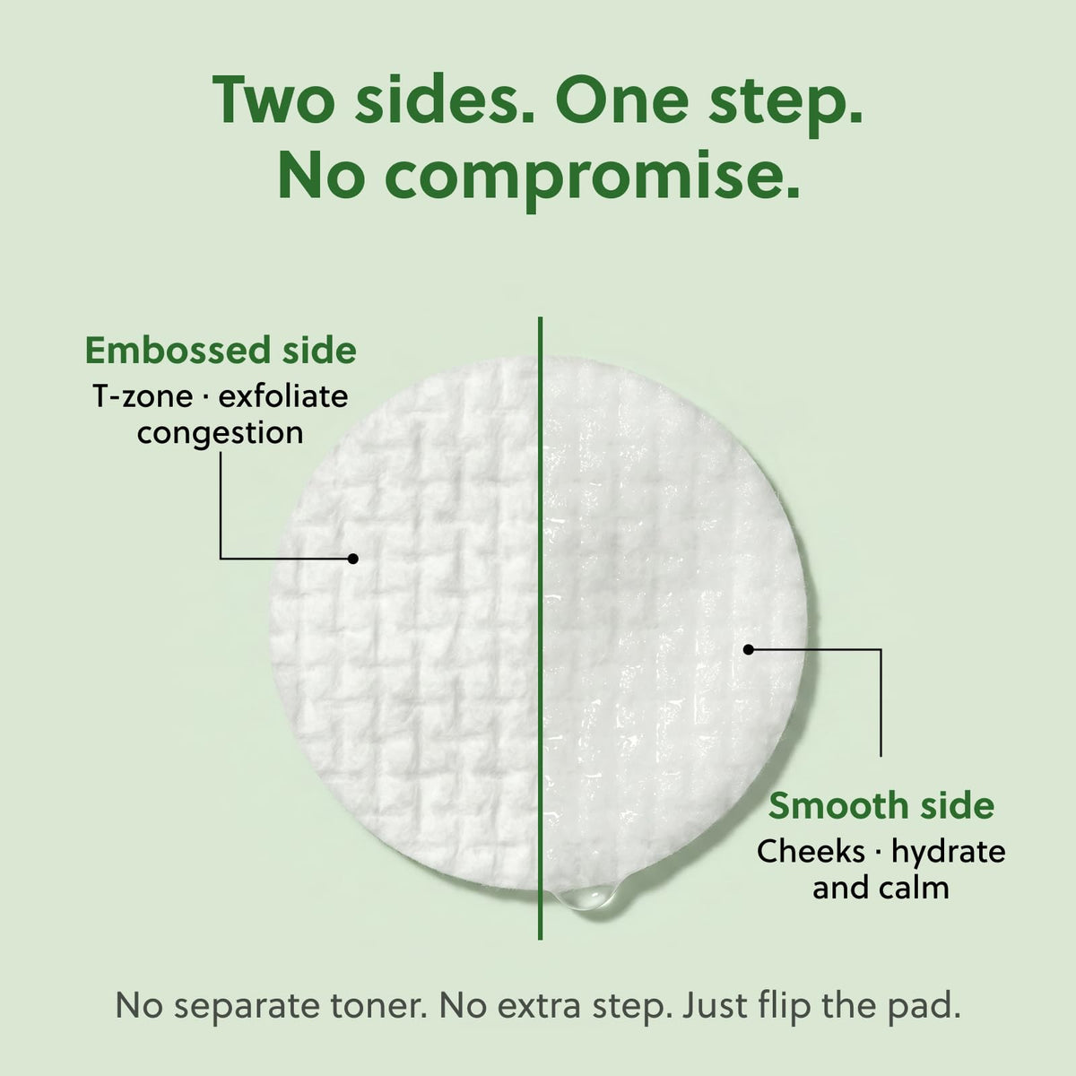 QUIA close-up of embossed texture demonstrating exfoliation benefit for smoother skin
