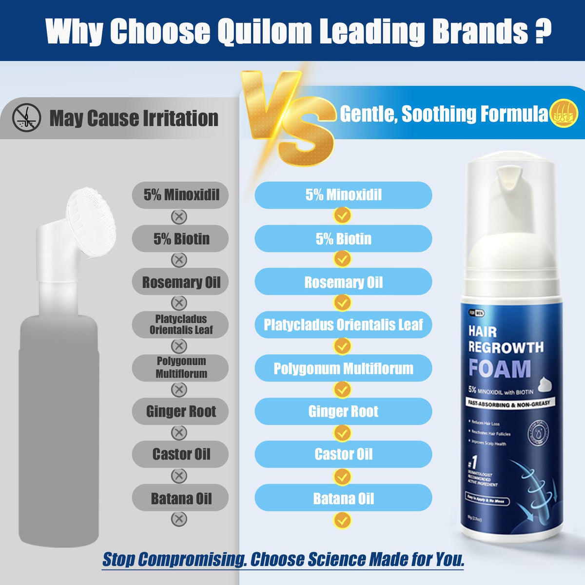 Quilom cans in hand for size comparison and convenient travel benefit