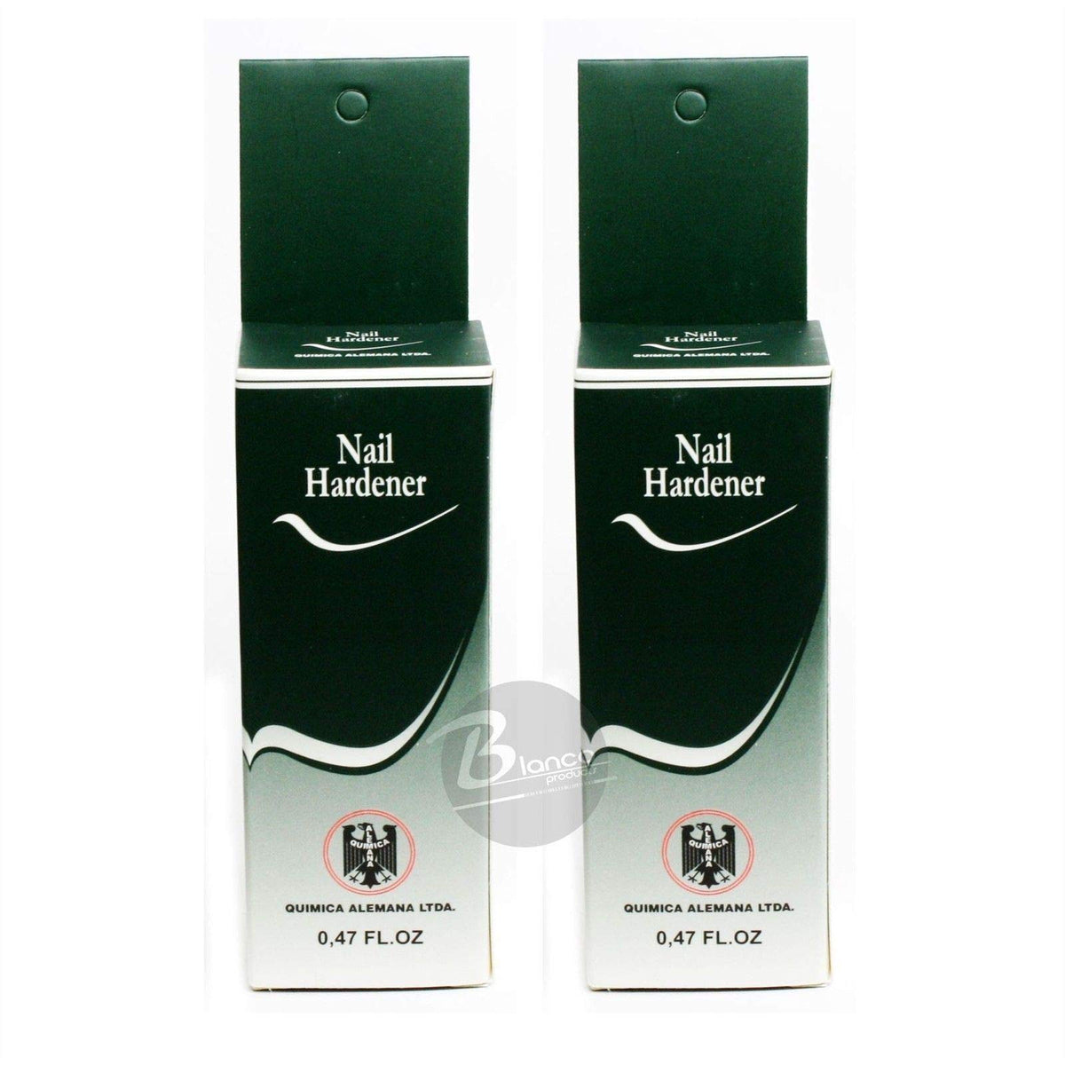 Química Alemana front packaging showing twin 0.47 fl oz bottles and label benefit