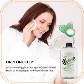 Quinn's bottle in hand demonstrating 16 ounce size and travel-friendly benefit