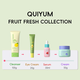 QUIYUM set styled on a bathroom shelf showing everyday routine readiness