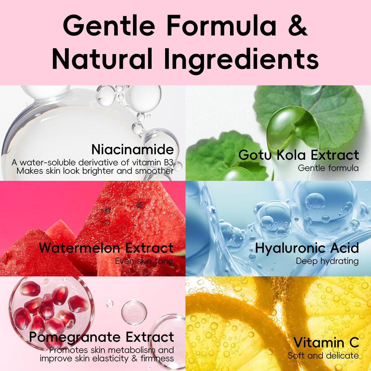 QUIYUM vitamin C toner label detail showing brightening benefit