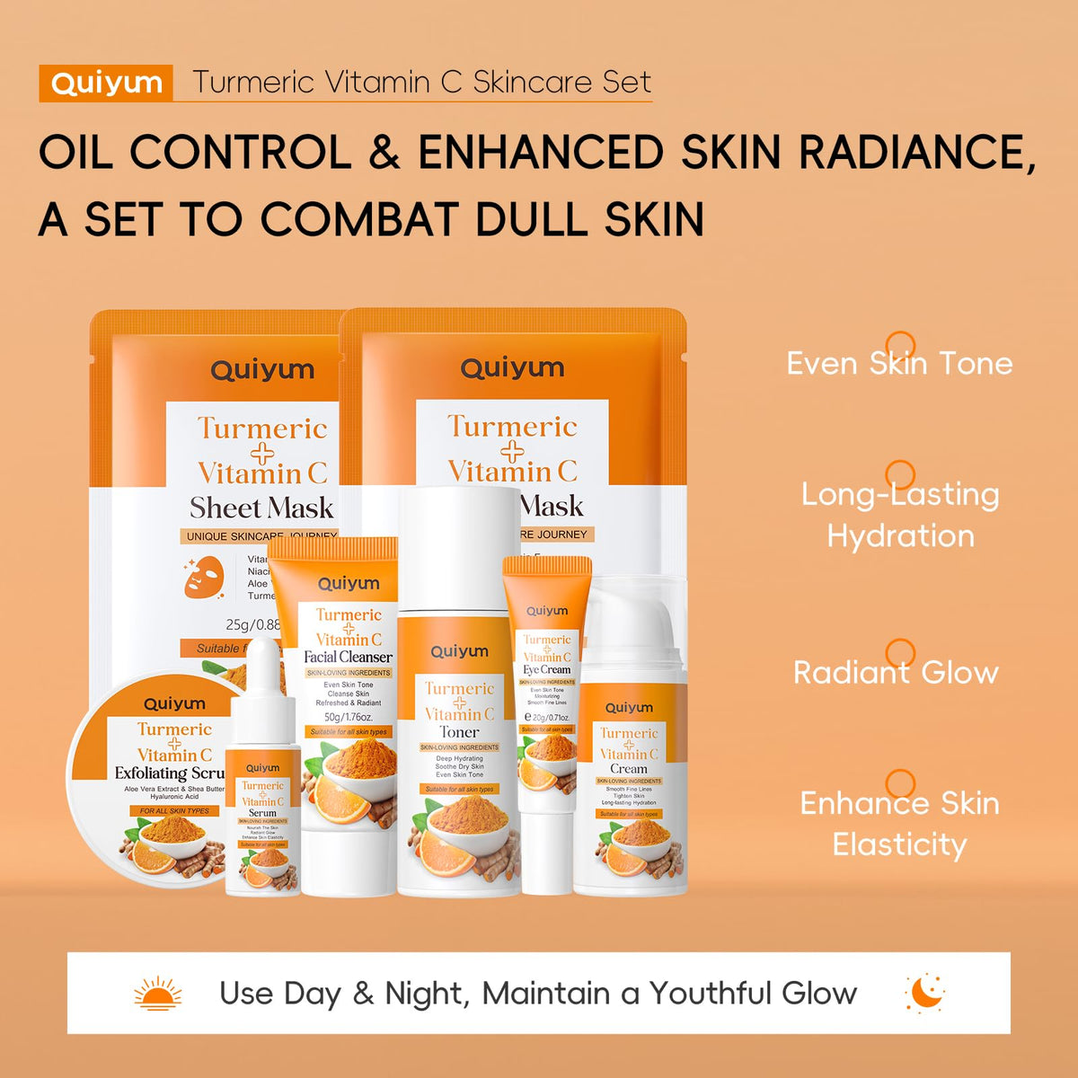 QUIYUM cleanser and exfoliating scrub close-up showing deep cleansing action