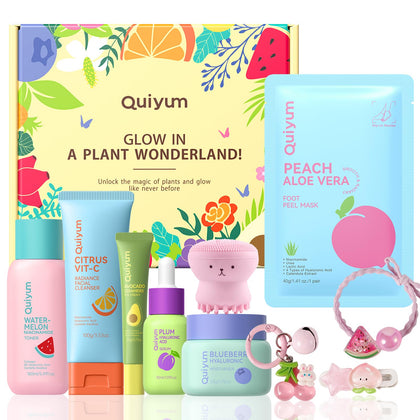 QUIYUM front packaging showing full fruit skincare gift set and gift-ready appeal