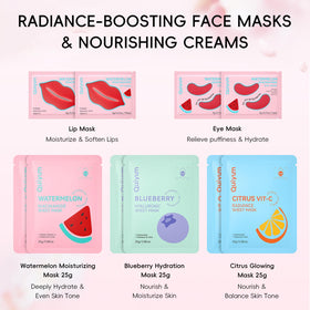 QUIYUM watermelon lip and eye patches detail for targeted moisture