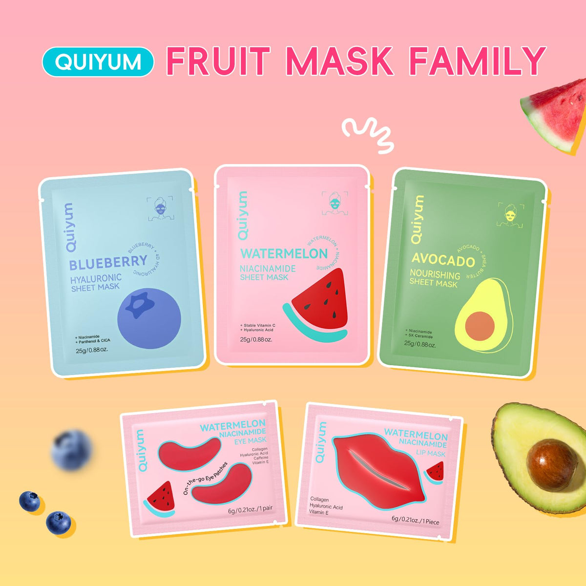 QUIYUM lip mask on model close-up showing softening and repairing results