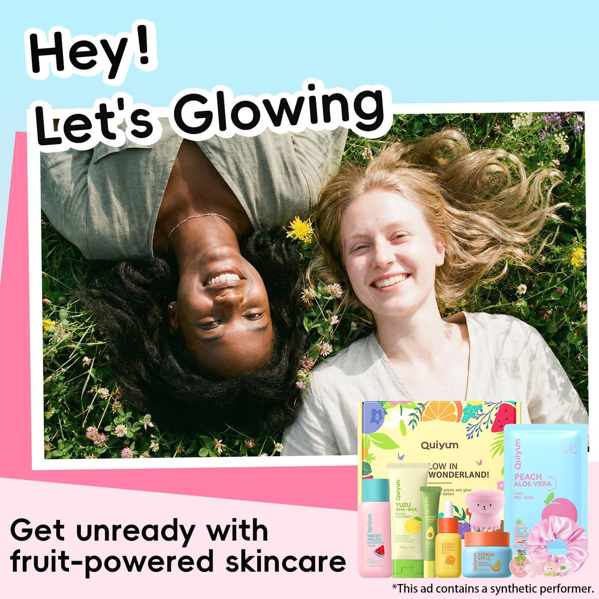 QUIYUM peach aloe foot mask opened to reveal softening sheet benefits