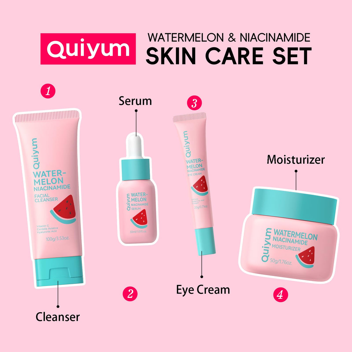 QUIYUM products next to hand showing actual product size and scale
