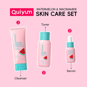 QUIYUM teen applying toner illustrating easy daily skincare step
