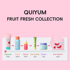 QUIYUM watermelon eye masks flatlay for quick eye recovery