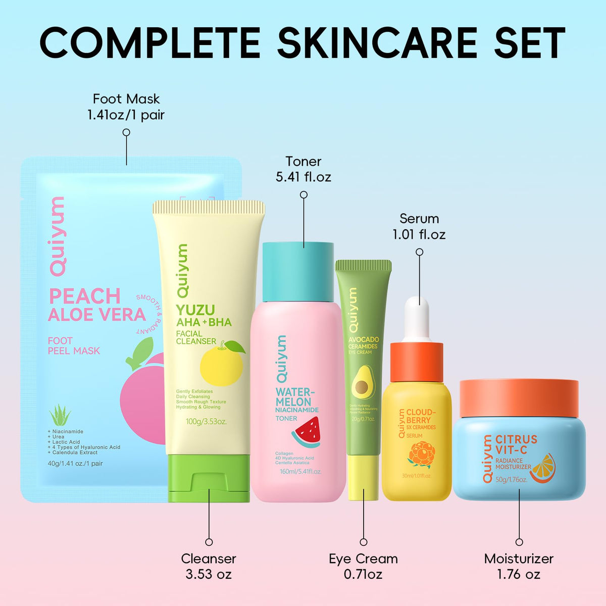 QUIYUM yuzu AHA cleanser close-up highlighting gentle exfoliation