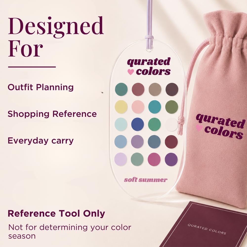 Qurated Colors card beside a ruler to show compact 4x2 inch size for portable use