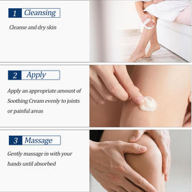 QUZOYU cream being rubbed into skin showing non-greasy absorption benefit