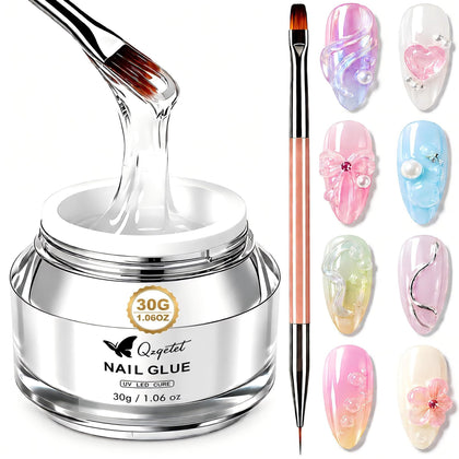 QZQETET jar and brush showing product packaging and included applicator for precise work