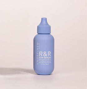 R&R sun serum pump top detail illustrating easy, mess-free dispensing benefit