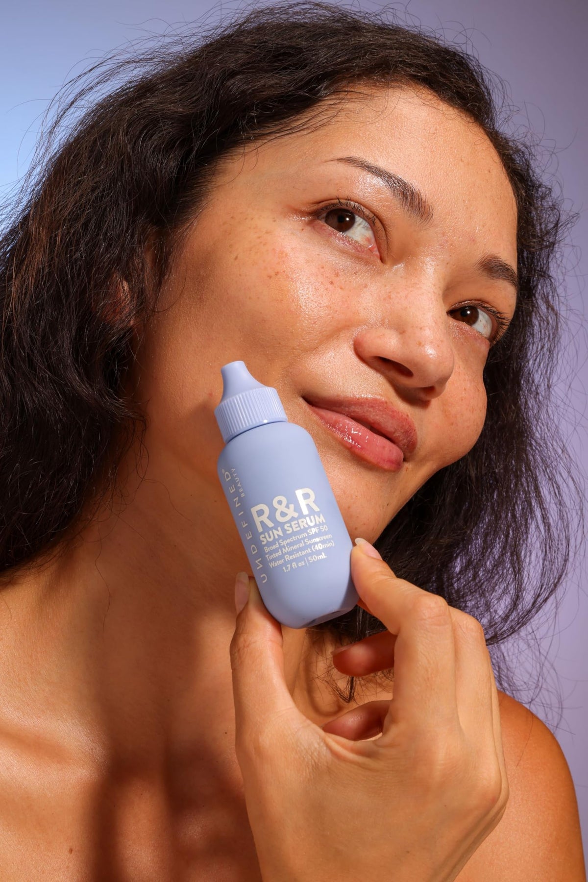 R&R sun serum texture close-up highlighting lightweight, fast-absorbing finish
