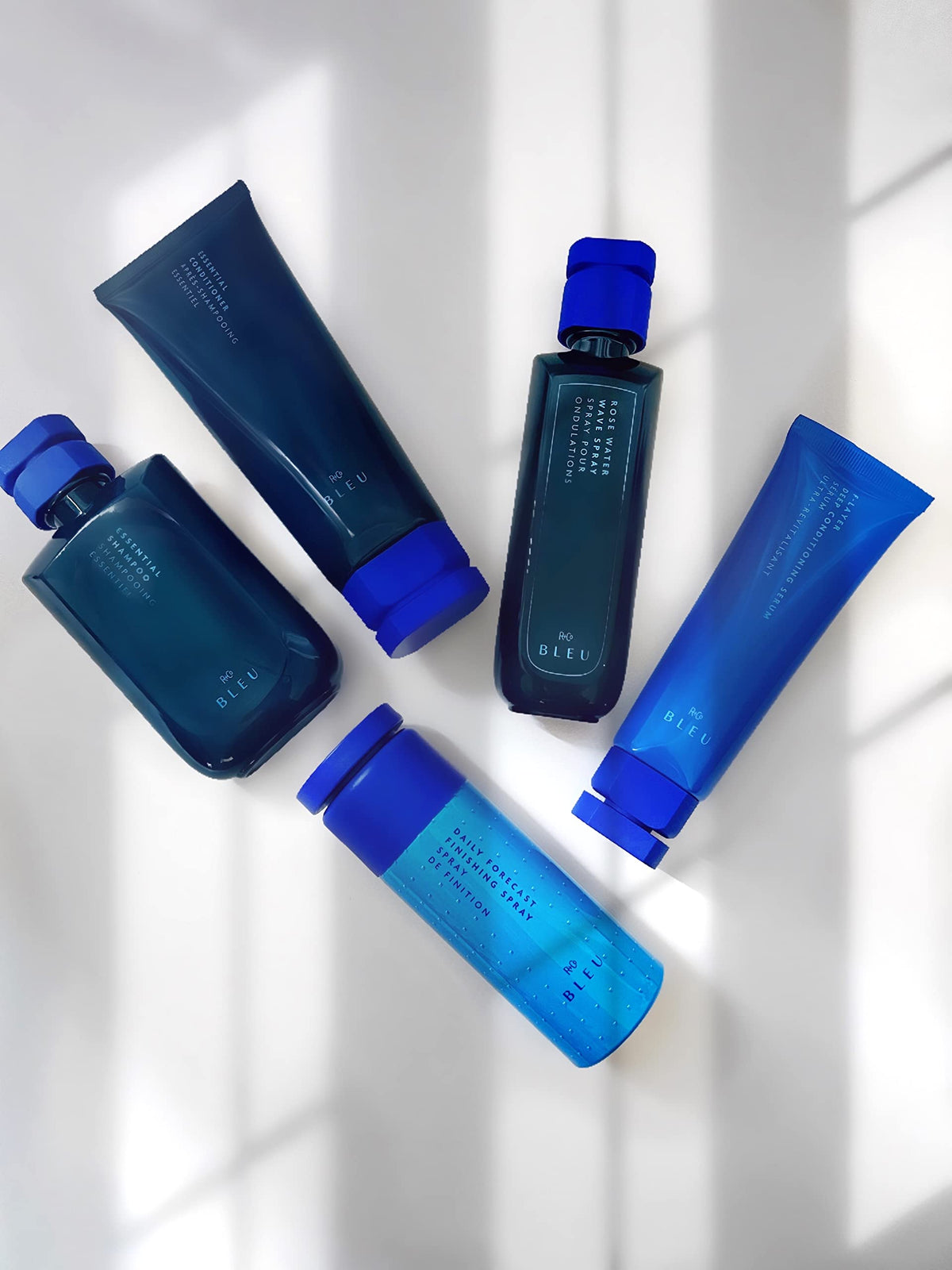 R+Co BLEU label close-up highlighting ingredients list and usage guidance for confident use