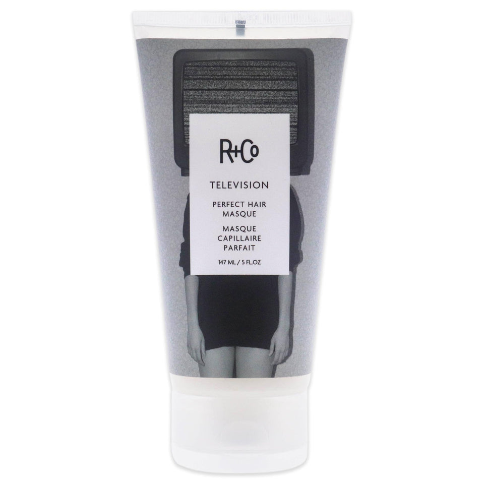 R+Co TELEVISION front jar showing packaging and size benefit salon-quality treatment