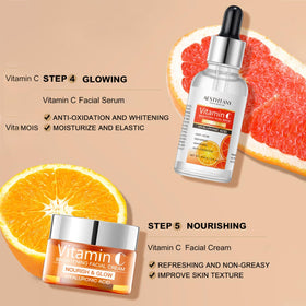 R RadiantRise toner pouring into hand to rebalance skin and prep benefit