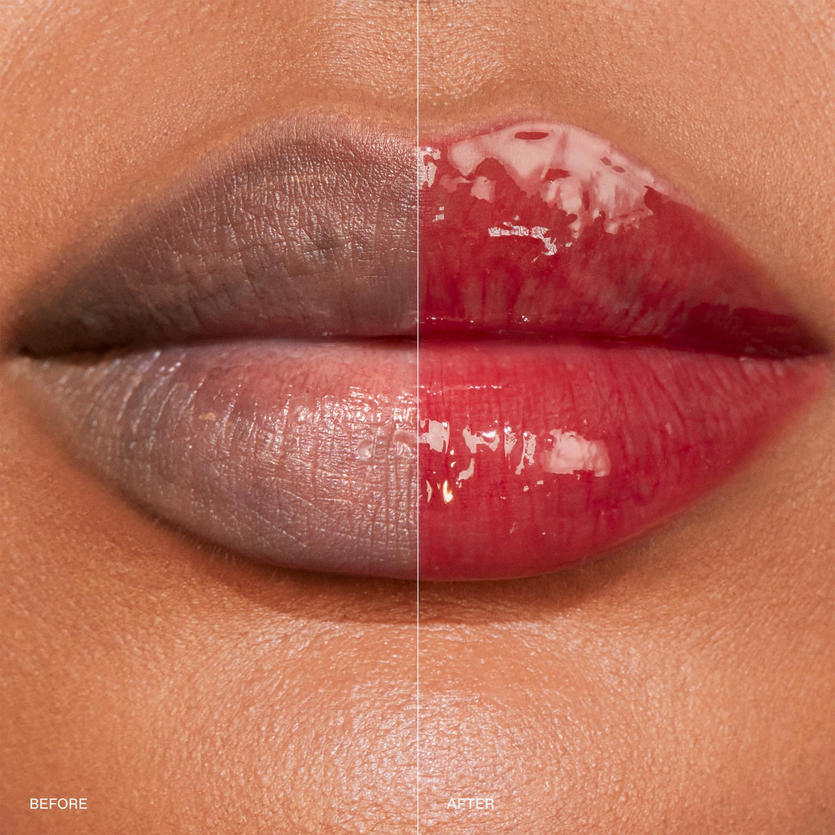 r.e.m. beauty applied on lips demonstrating sheer color and plumping benefit