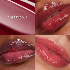 r.e.m. beauty texture swirled to show silky non-sticky gloss-balm benefit