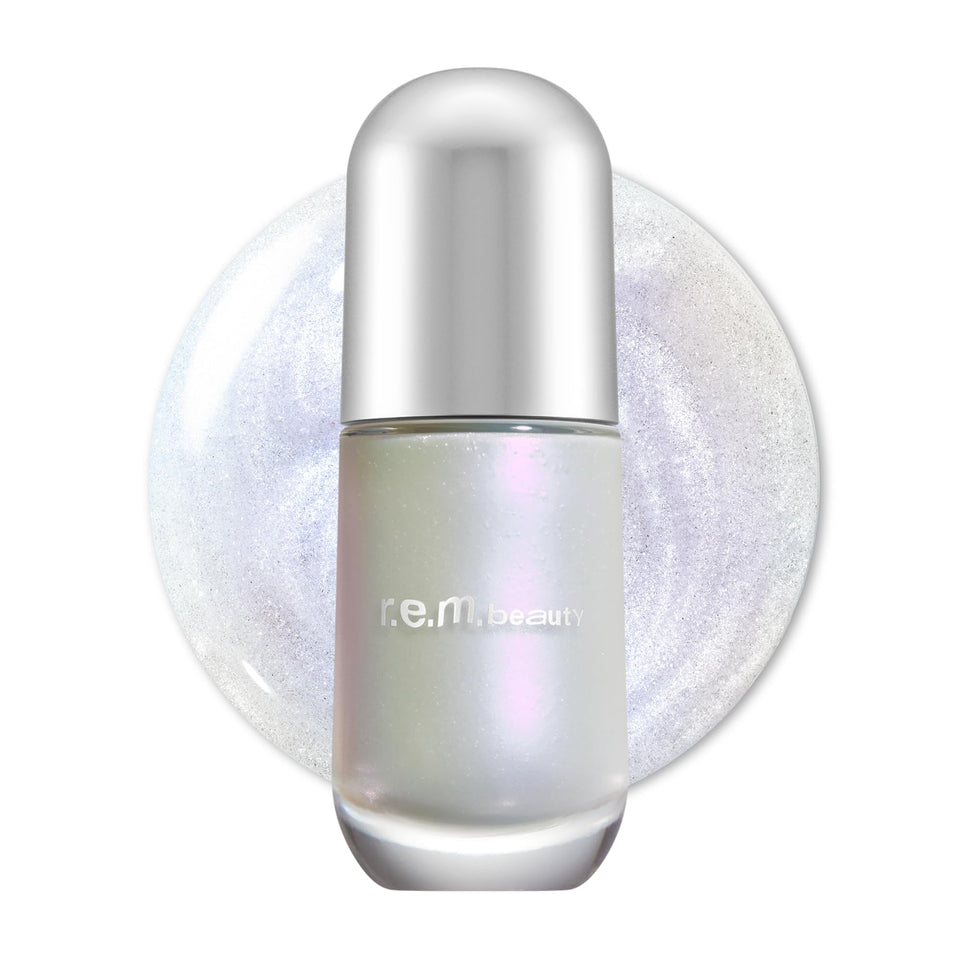 r.e.m. beauty front packaging showing Aura bottle and soft glow effect