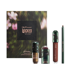 r.e.m. beauty front packaging showing full Elphaba set and cohesive shades for gifting