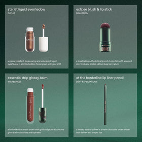 r.e.m. beauty glossy balm reflecting warm brown shimmer and instant luminous finish
