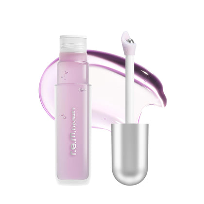r.e.m. beauty front packaging showing Lavender Kiss and glossy finish benefit