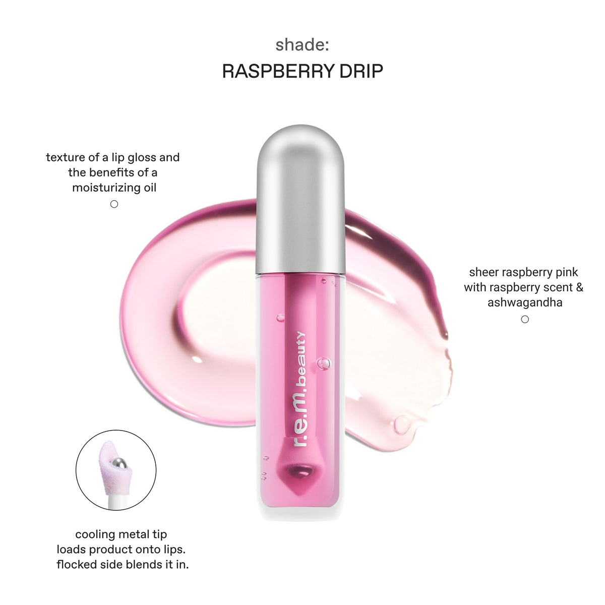 r.e.m. beauty bottle beside a coin to show size and easy-to-carry portability