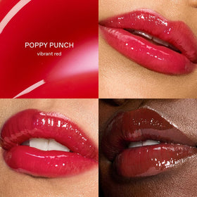 r.e.m. beauty texture swirl of Poppy Punch highlighting non-sticky, silky hydration