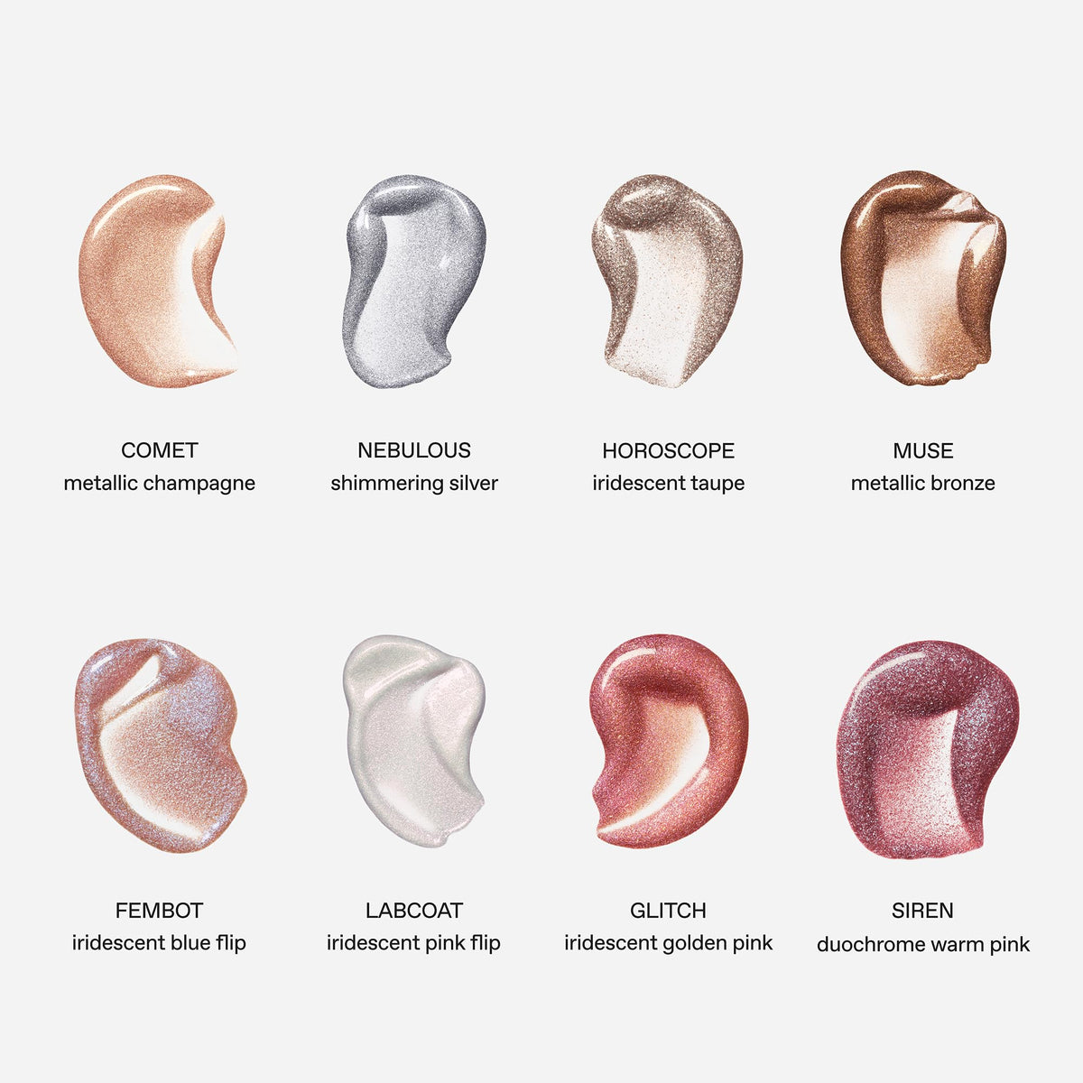 r.e.m. beauty evening glam lifestyle image showing high-impact metallic eyes for night events